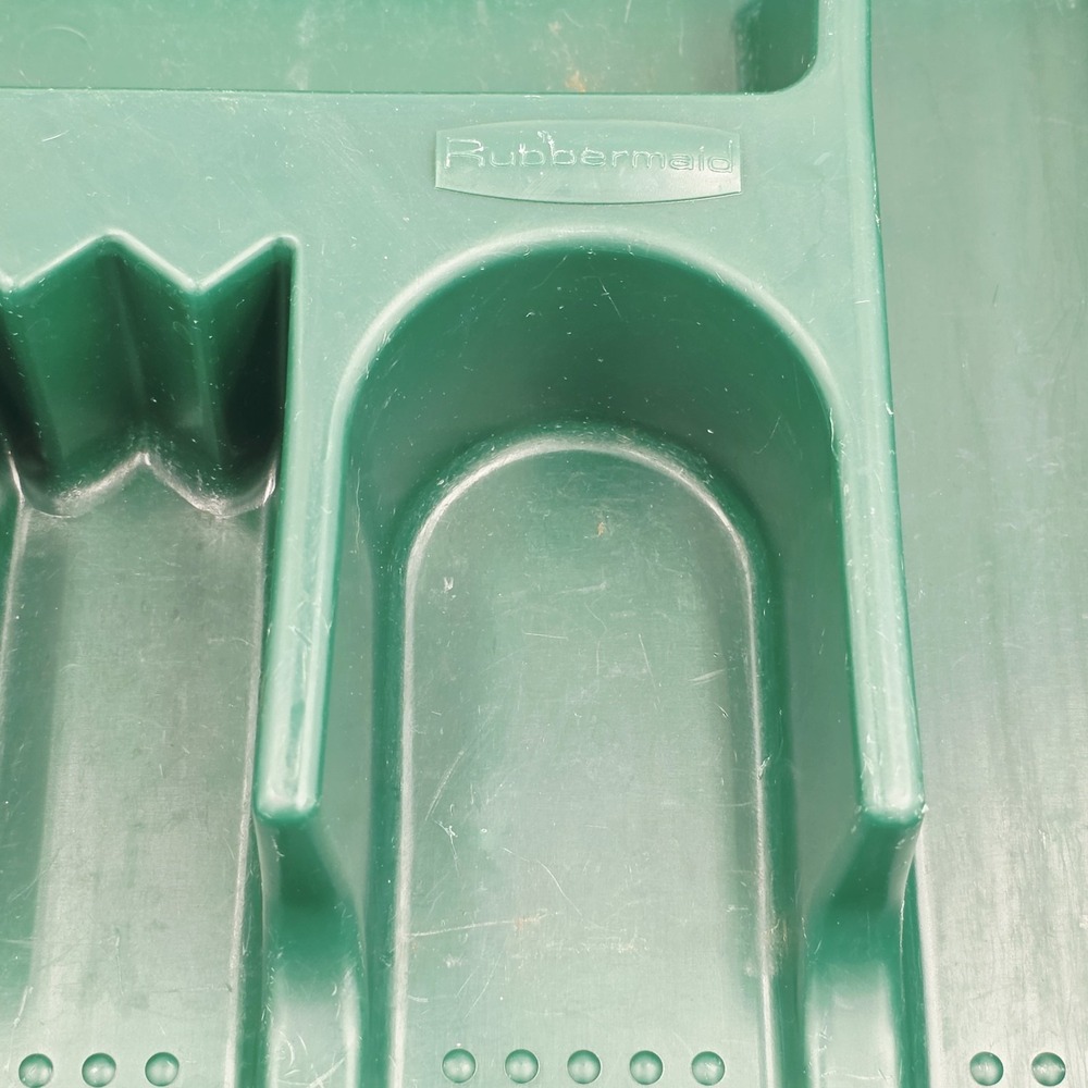 Rubbermaid Cutlery Silverware Tray #2919 Drawer‎ Organizer Hunter Green 1994 USA - Picture 2 of 6